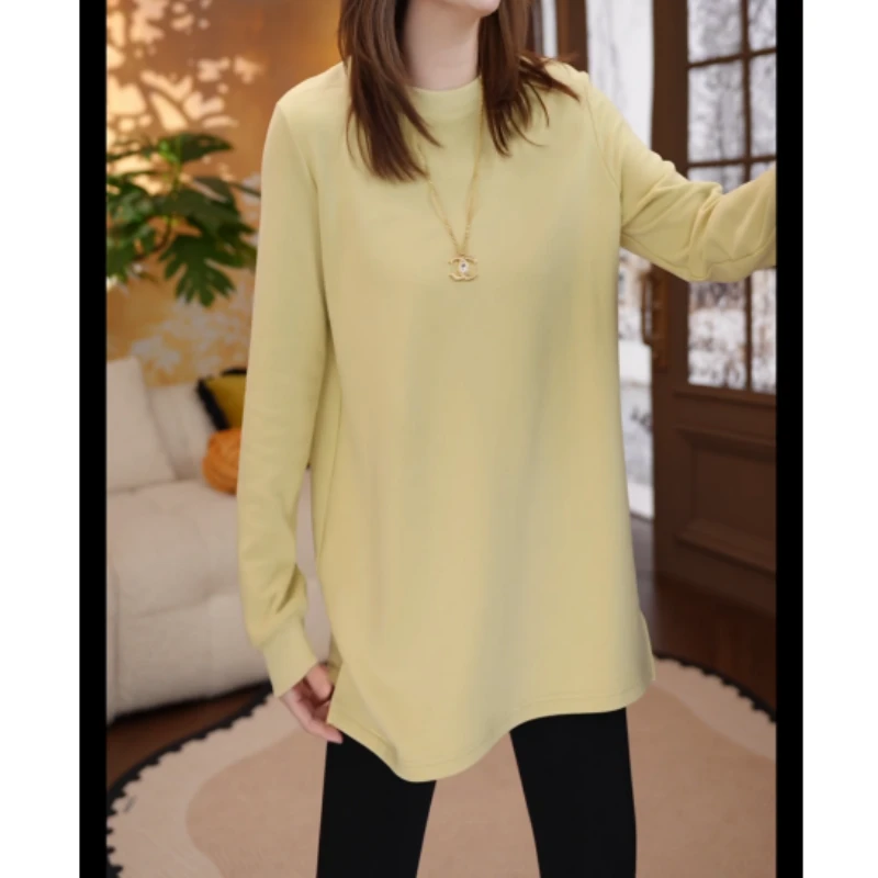 冬季新款气质长袖圆领T恤显瘦百搭上衣LK2508435