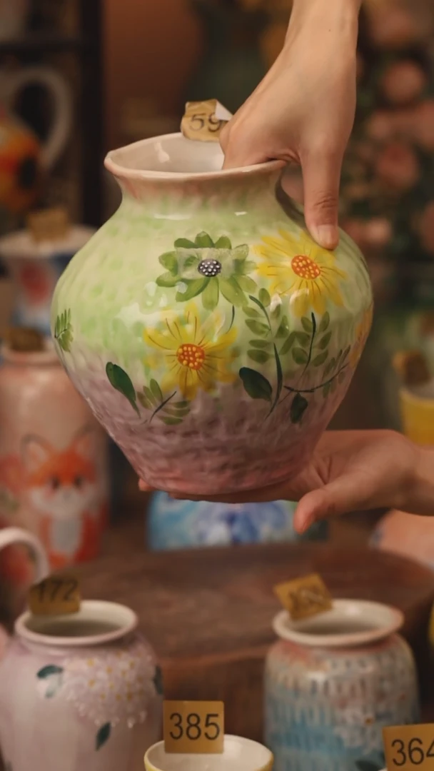 陶瓷593景德镇设计师手作花器摆件侘寂风