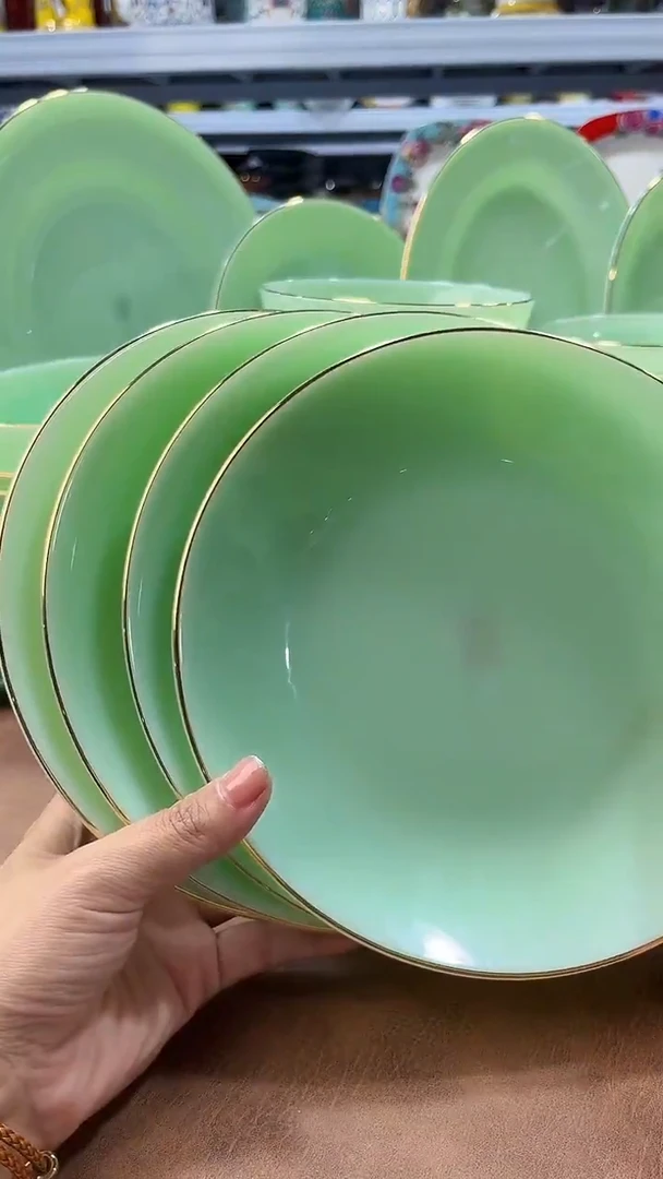 玉瓷8英寸圆深盘4个景德镇陶瓷