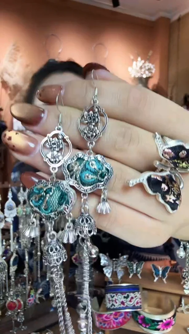 刺绣纯手工民族风耳环