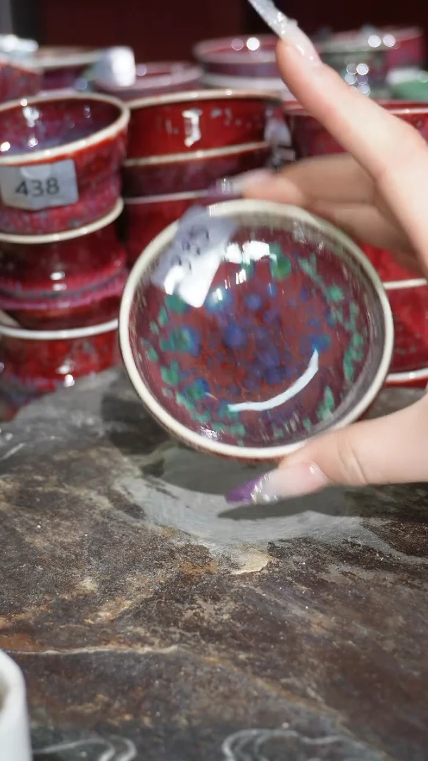 摆件陶精品窑变钧瓷茶器