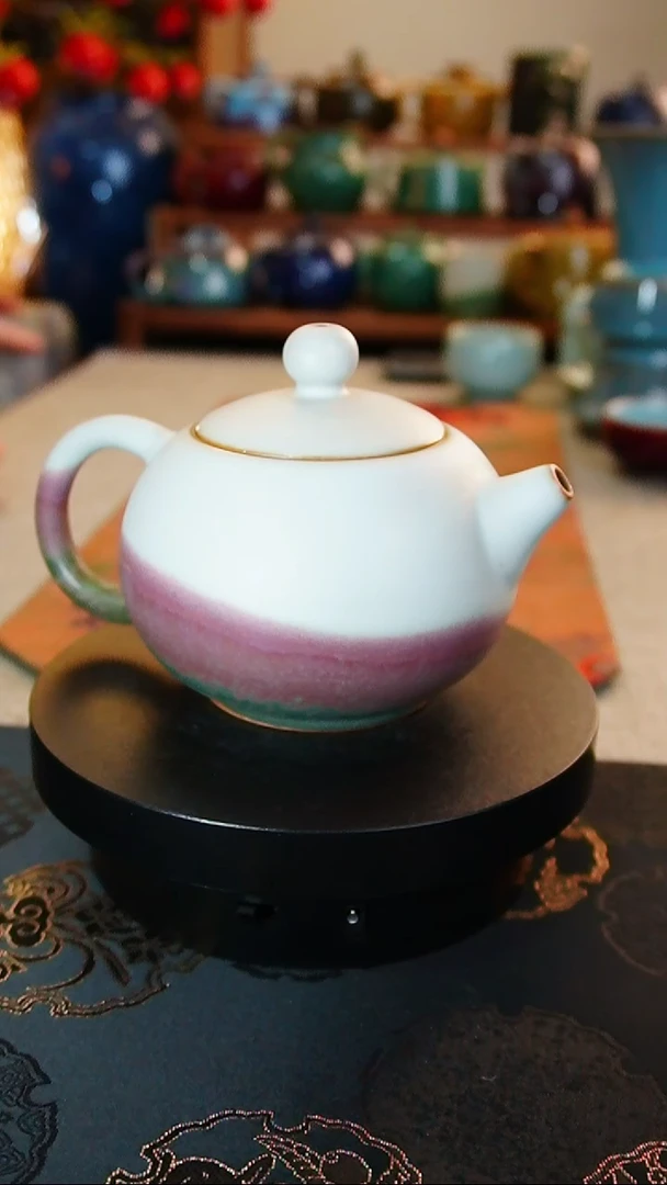 【闪购商品】瓷片677  炭烧田园壶    