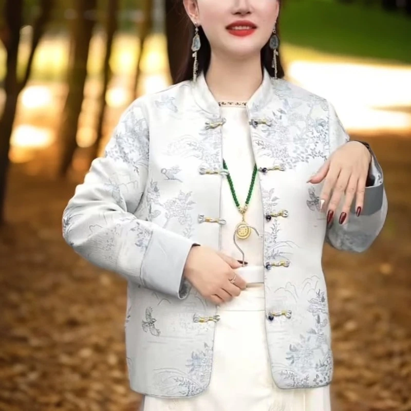 薪衣-新中式提花高级感复古外套气质长袖时尚中国风