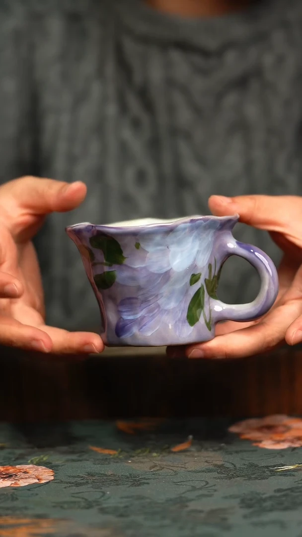 杯釉下彩手工手绘同款陶器