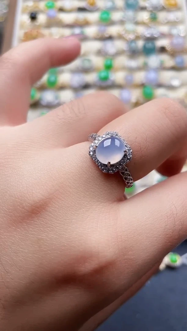 银S925镶嵌戒指翡翠205