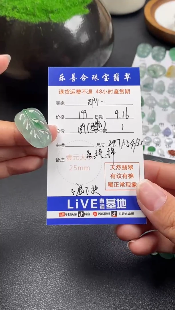 颈饰未镶嵌翡翠那*我翡翠冰种叶子