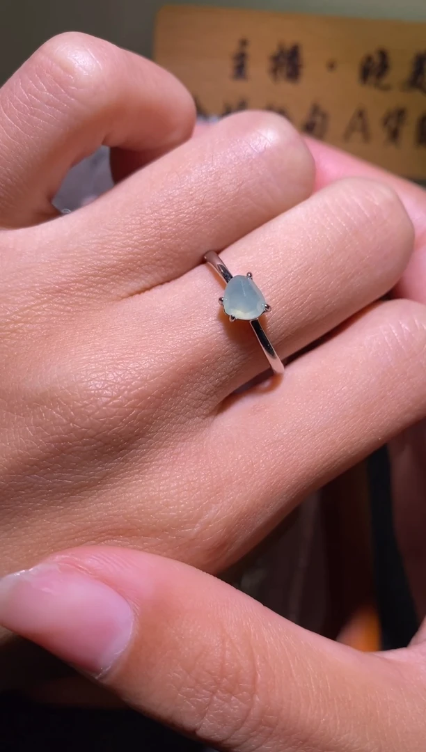 银S925镶嵌戒指翡翠030