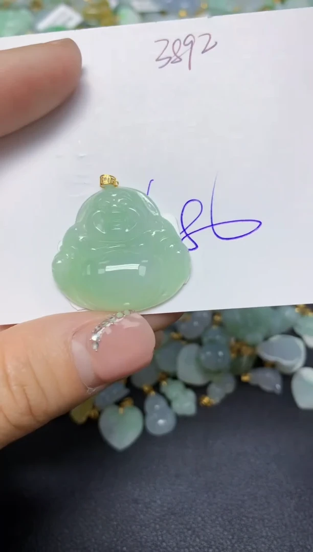 【闪购商品】翡翠挂件18K金镶嵌 天然翡翠A货