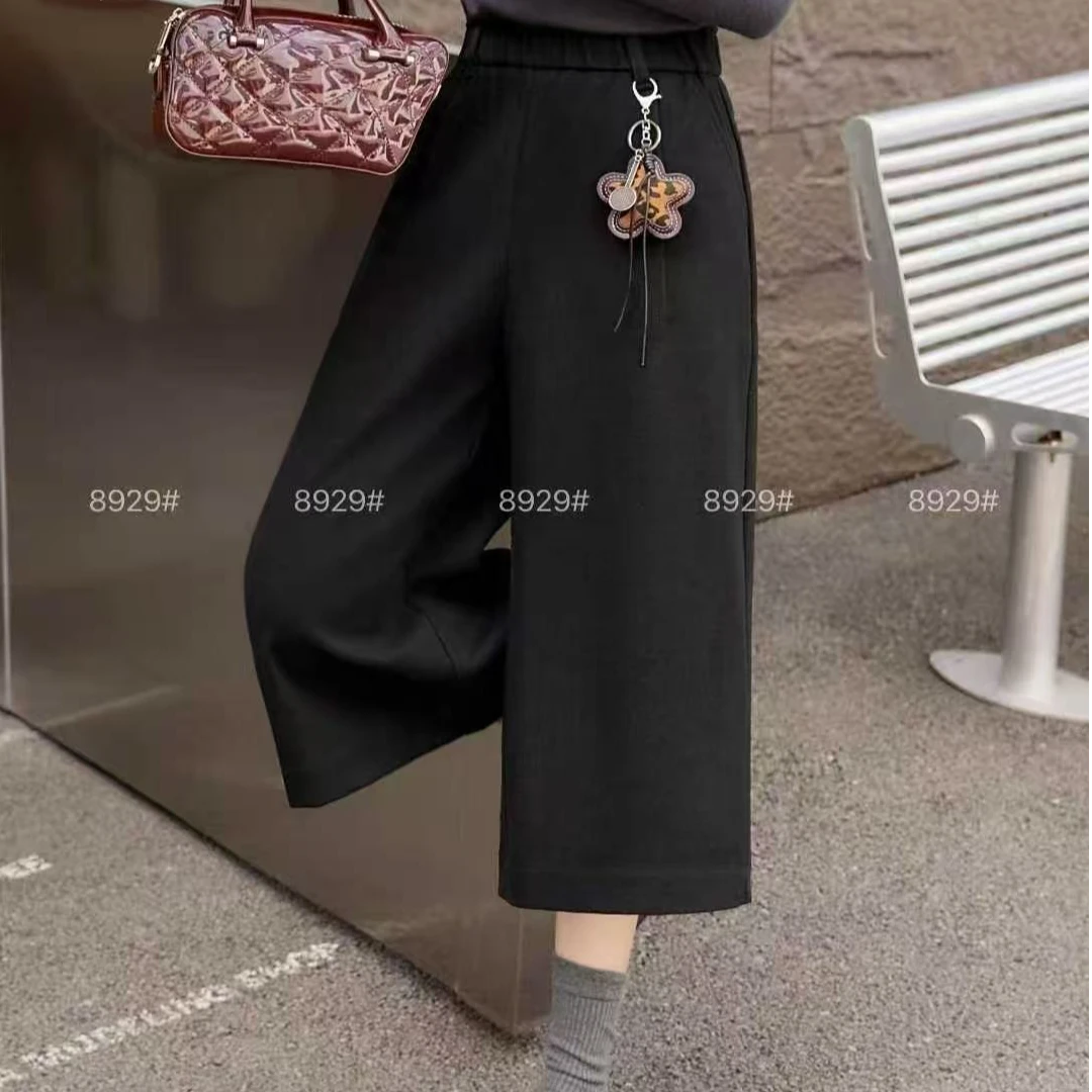 小鑫肝@现货浮力呢料装饰腰带纯色减龄百搭休闲裤 8929