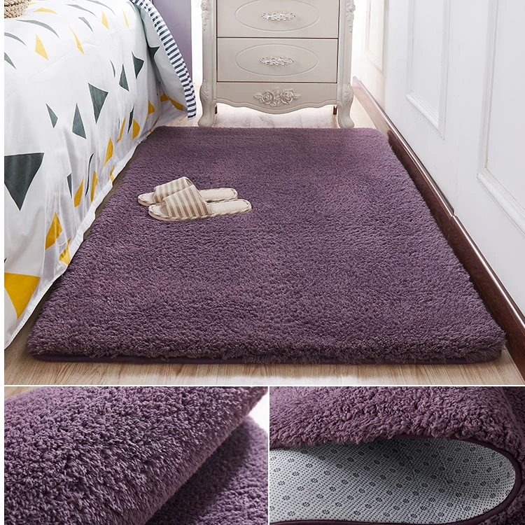 床边羊毛绒小地毯卧室满铺可爱房间少女心床前地垫懒人客厅茶几毯