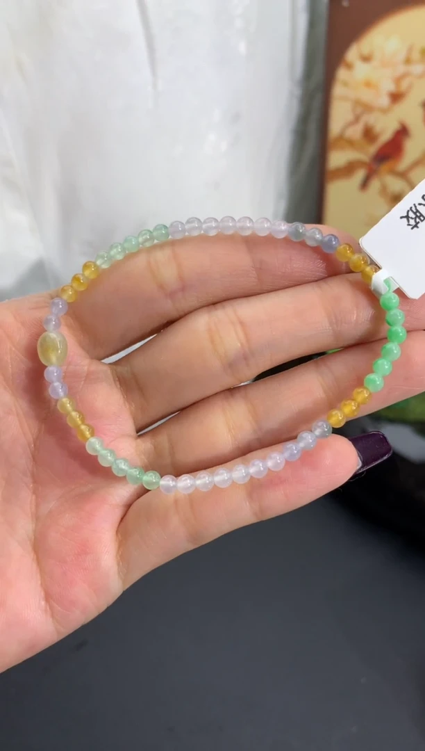 未镶嵌手串翡翠卡3.3-3.5mm