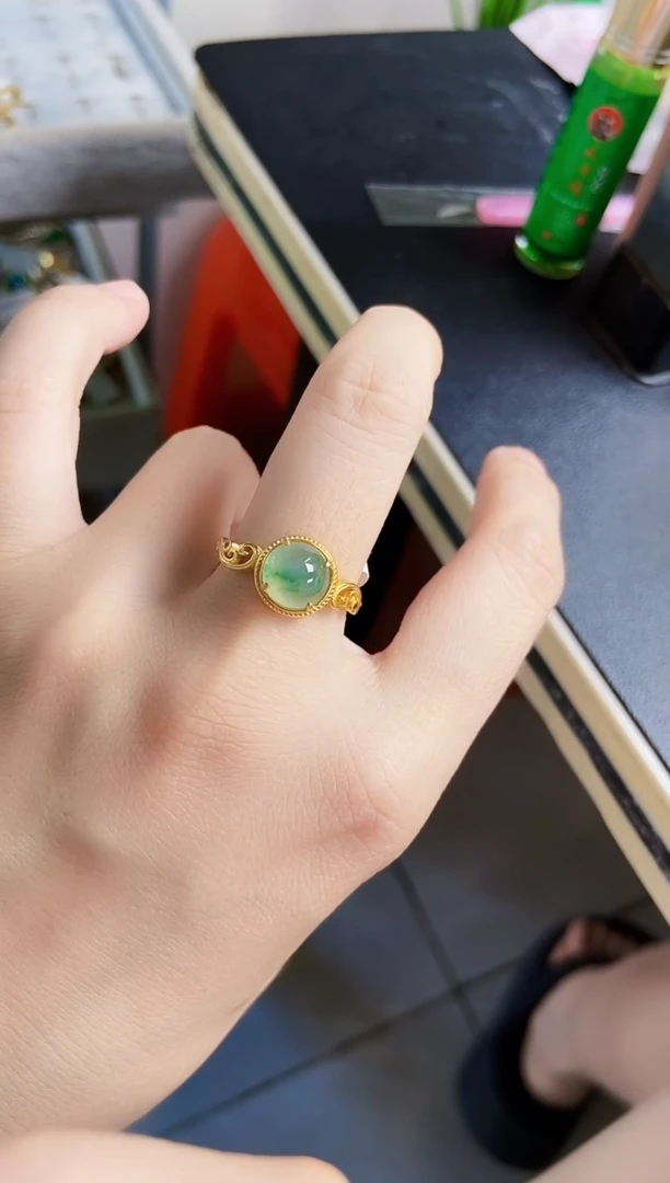 翡翠戒指银S925镶嵌56898