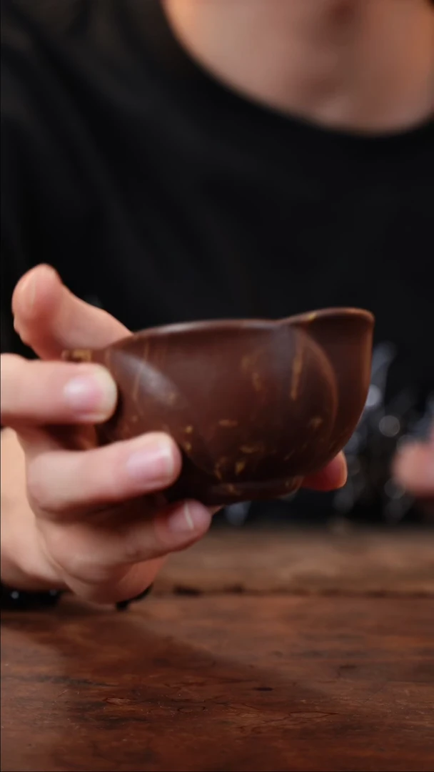 茶杯紫砂见素造器--绞泥花器杯