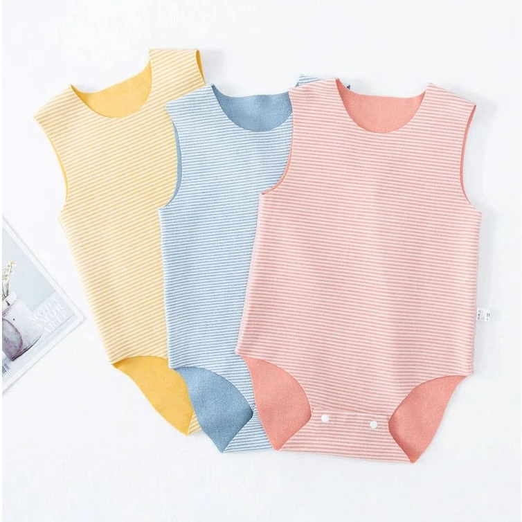 德绒保暖无骨三角包屁衣护肚婴儿哈衣无袖爬服春秋冬宝宝儿童纯棉