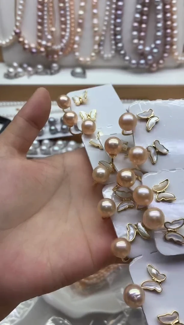 合金淡水珍珠耳饰多样性发其一，非无暇