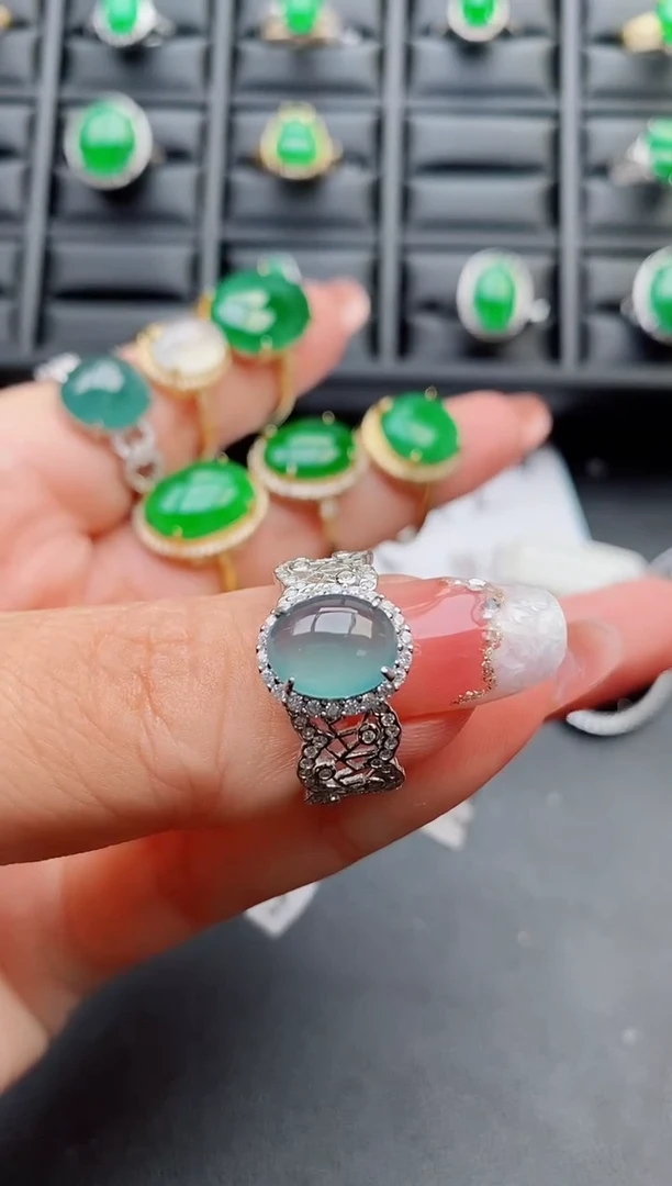 【闪购商品】翡翠戒指银S925镶嵌5080580