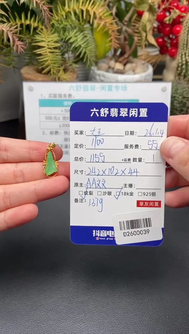 颈饰18K金镶嵌翡翠大****eD2600039