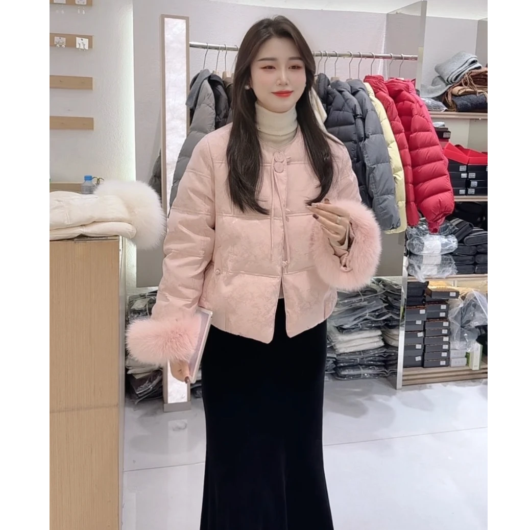 【唯美女装】兰亭序集～别致盘扣羽绒➕狐狸毛新中式羽绒服外套
