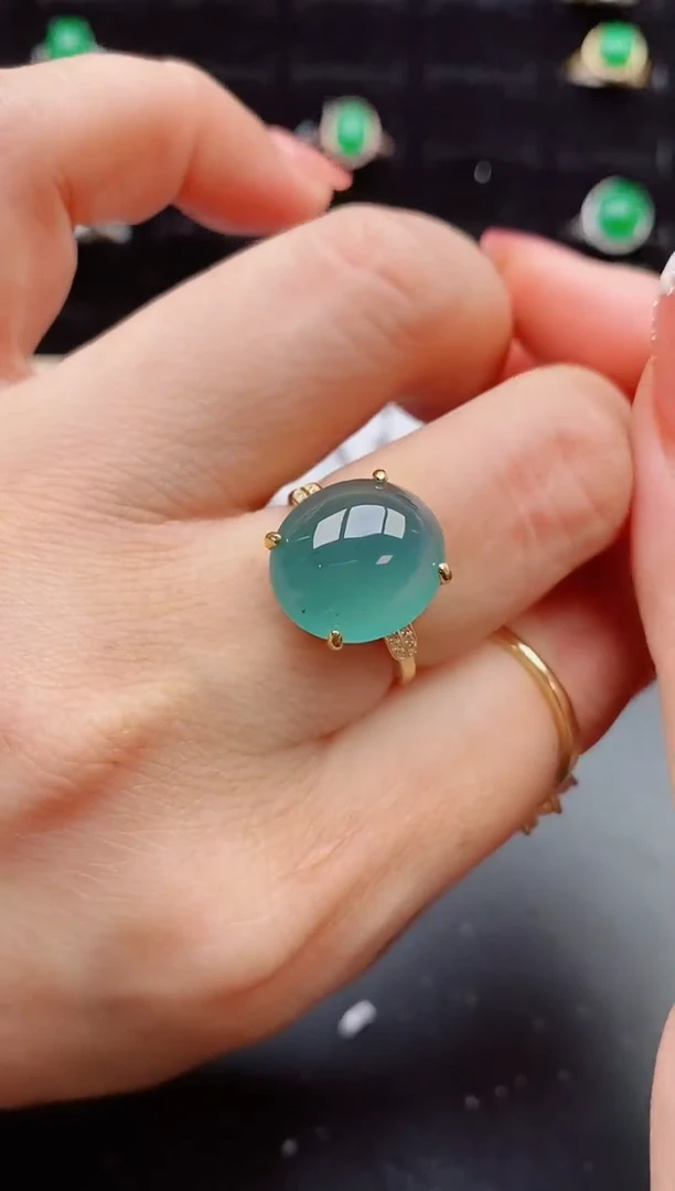 【闪购商品】翡翠戒指银S925镶嵌80500