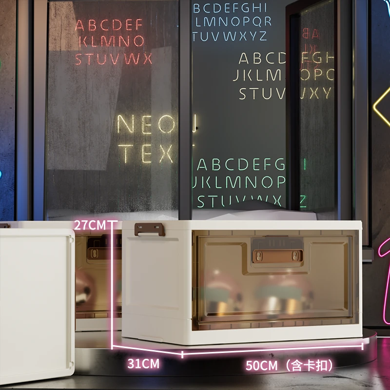 XS（50面宽）多层储物柜收纳柜家居防尘免安装折叠收纳柜简易橱柜