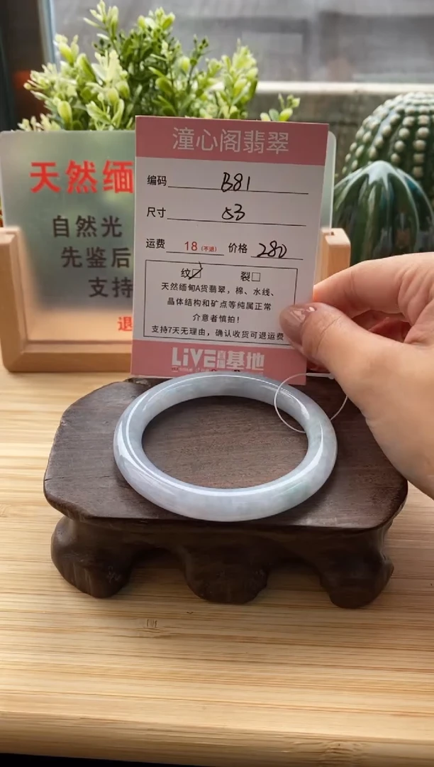 未镶嵌手镯翡翠53圈口 编码 B81
