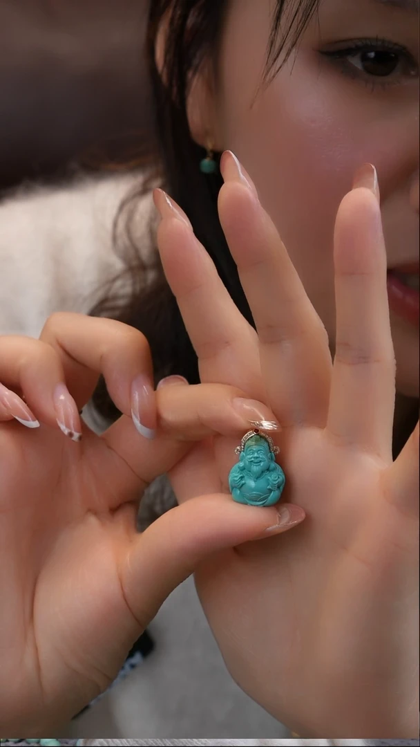 18K金镶嵌绿松石吊坠(不含链)1111