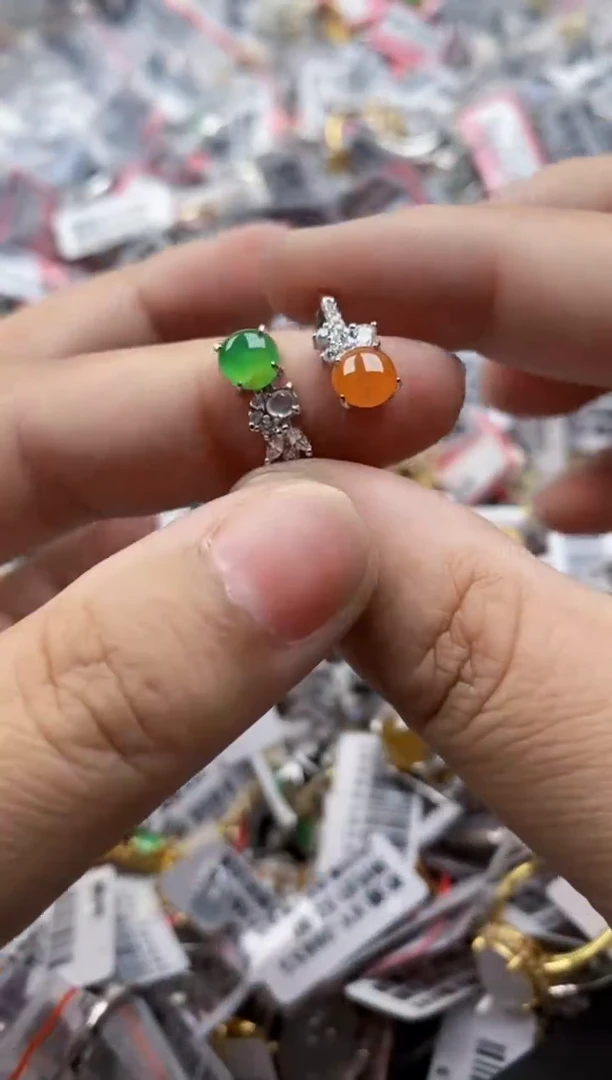 翡翠戒指银S925镶嵌1414     4