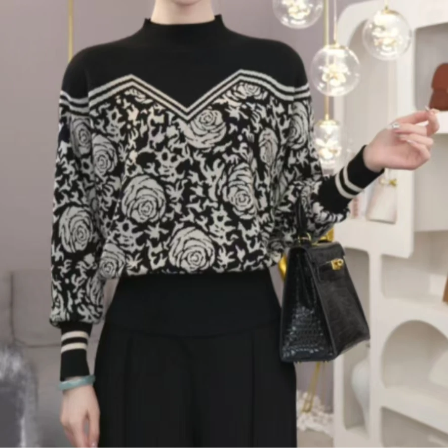 2024秋季新款针织百搭宽松上衣休闲气质纯色外搭女