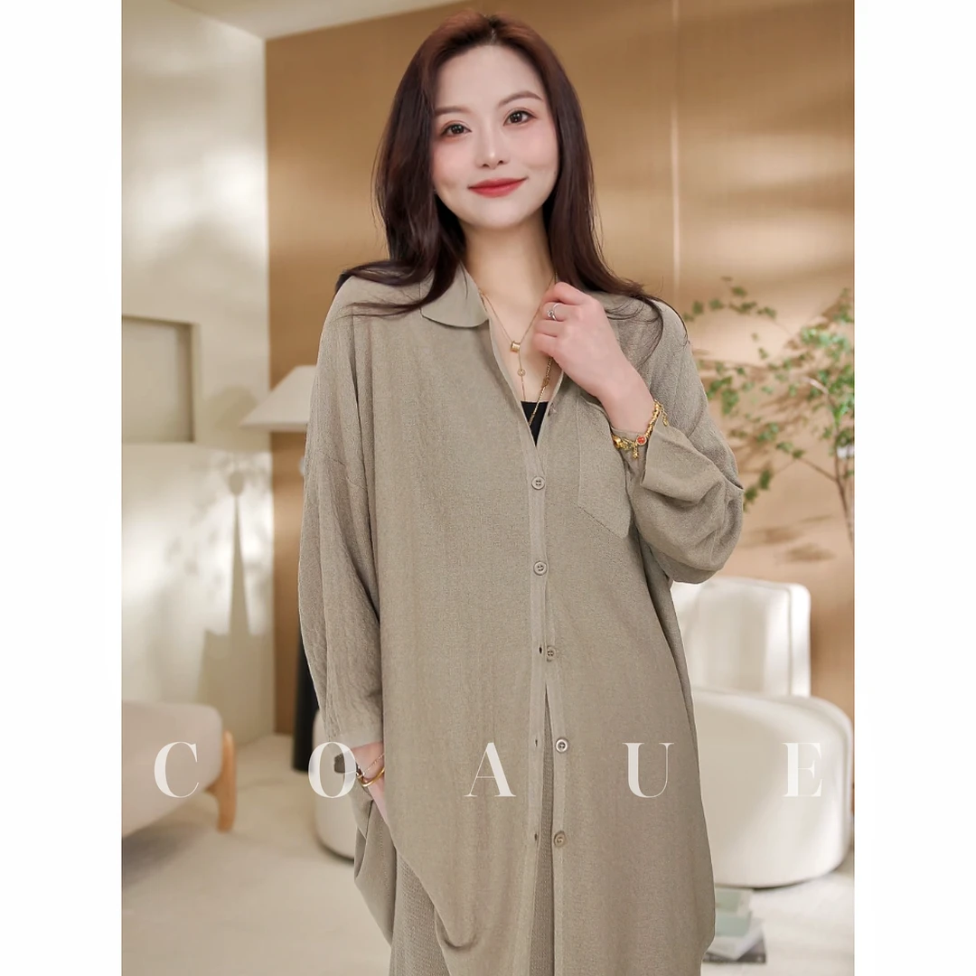 冰感防晒衬衫【知性美人】加飘带设计感时尚显瘦气质翻领衬衫