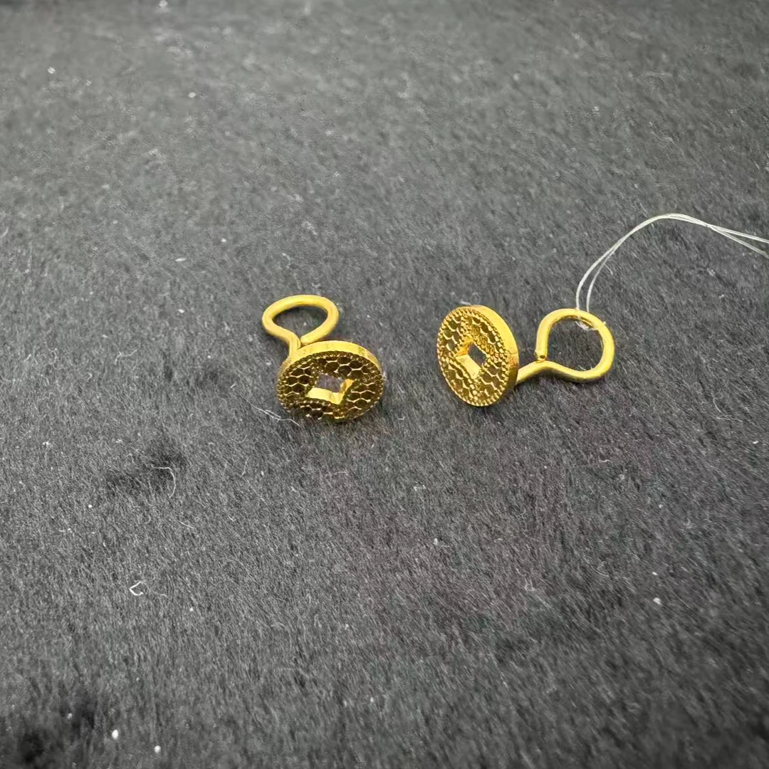 CBAI/菜百xytj足金耳钉钱币款