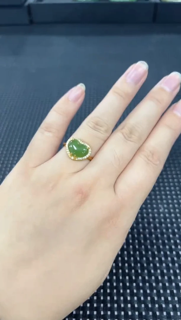 和田玉戒指银S925镶嵌（多样性发一件）545