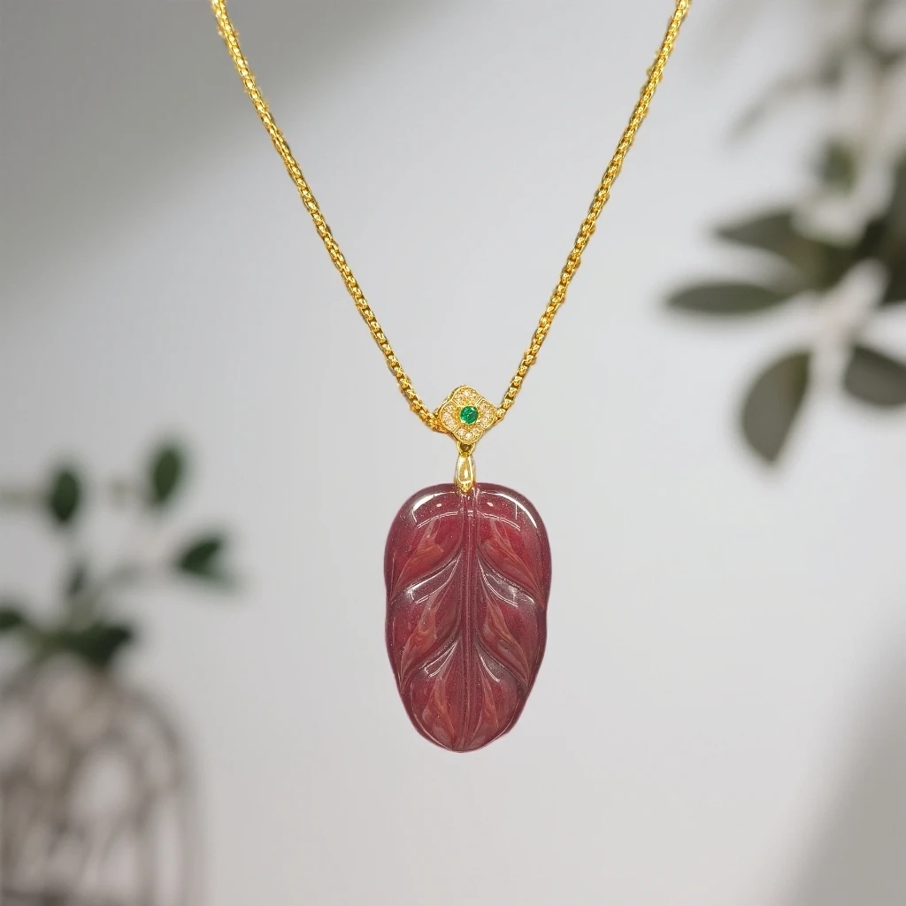 {文会长专属}Dzqq120精美 叶子吊坠