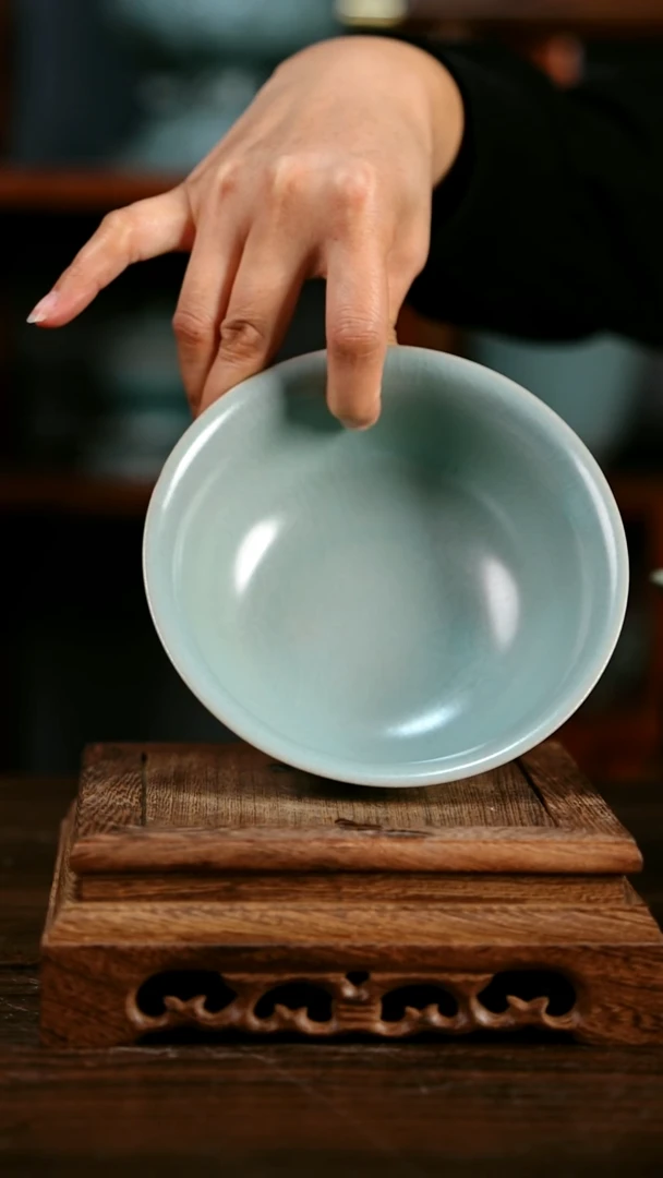 碗陶青霁汝窑仿古釉    微瑕