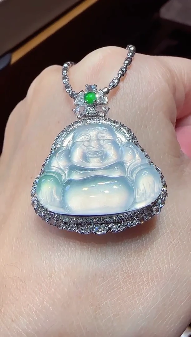 【闪购商品】翡翠颈饰18K金镶嵌佛公