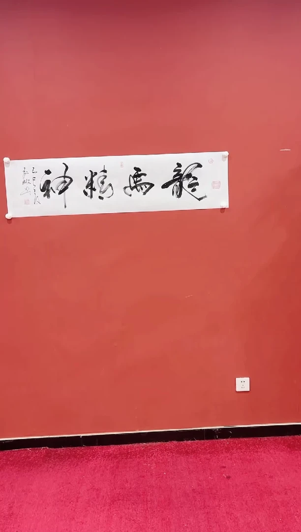 书法蒙 李政 龙马精神 四尺条 证书锦筒