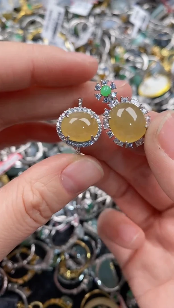 银S925镶嵌戒指翡翠11   3