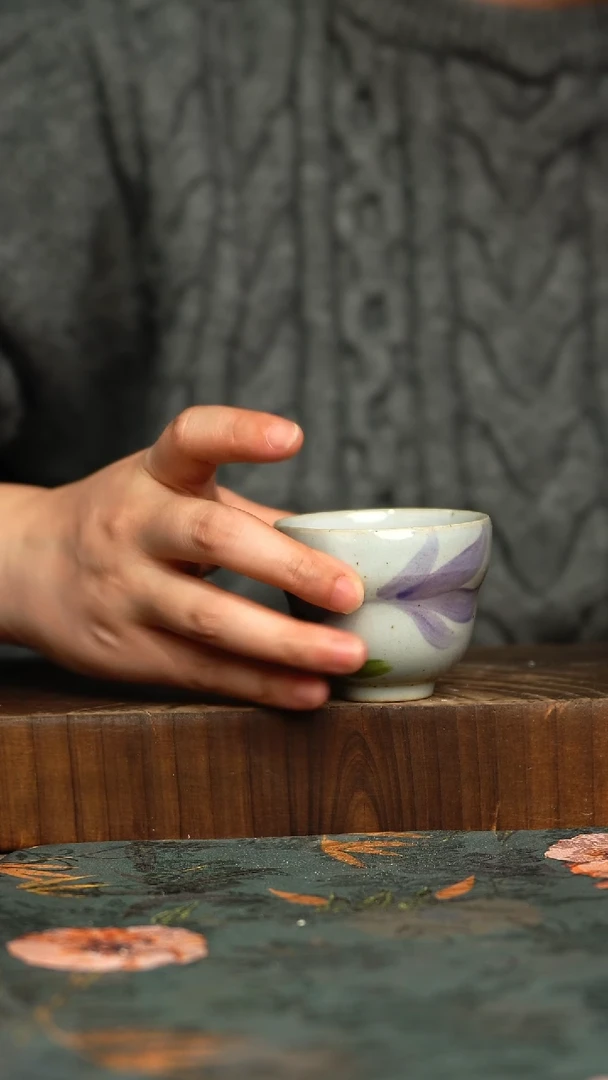 杯釉下彩手工手绘同款陶器