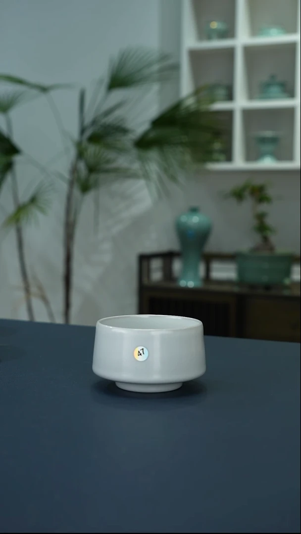 瓷片47号月白望月杯开片一级品      洁