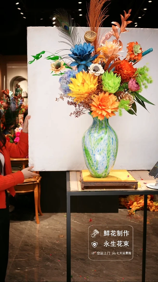 手工艺品琉璃手工花器花束空运包邮送货上门-以图片为准