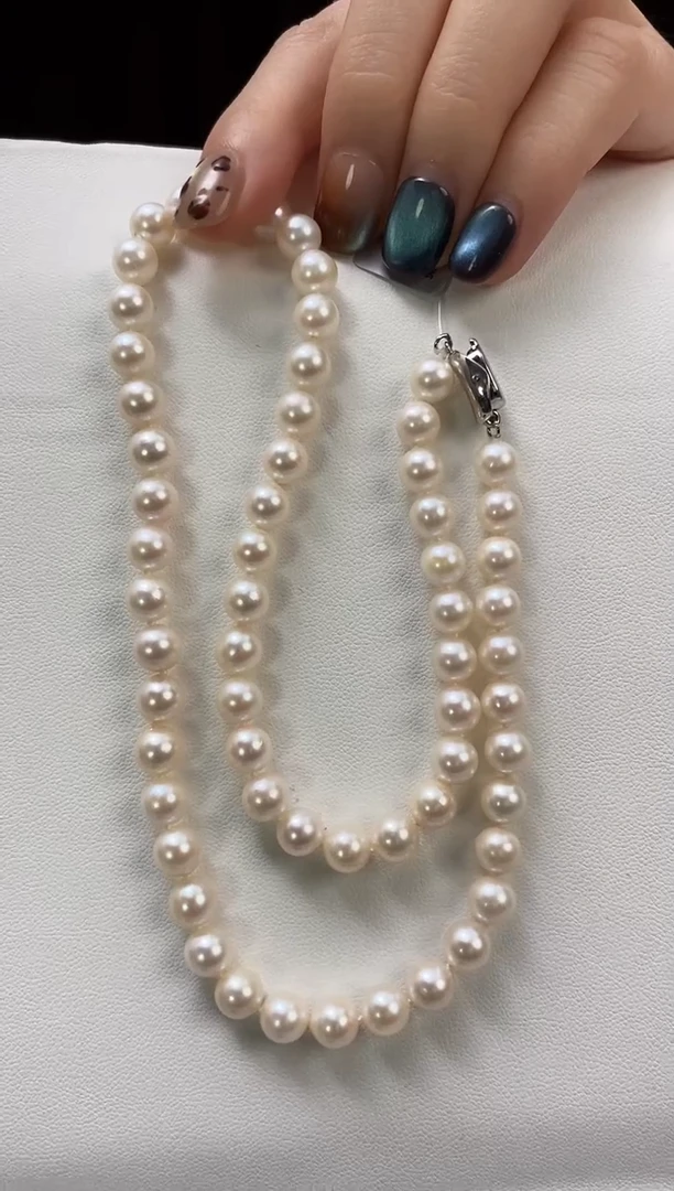 项链未镶嵌海水珍珠6.5-7Akoya海水珍珠项链