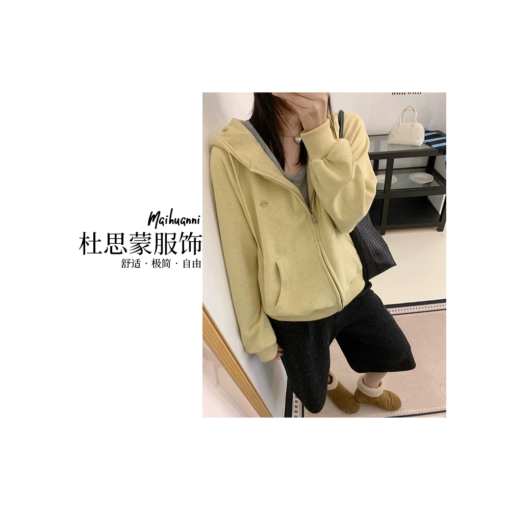 （杜思蒙服饰）T2530-“宝藏衣橱”韩系百搭休闲运动简约拉链外套