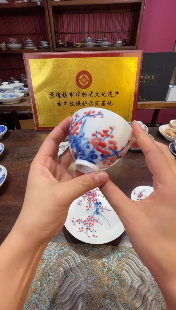 杯子瓷景德镇源头工厂生产，手工手绘
