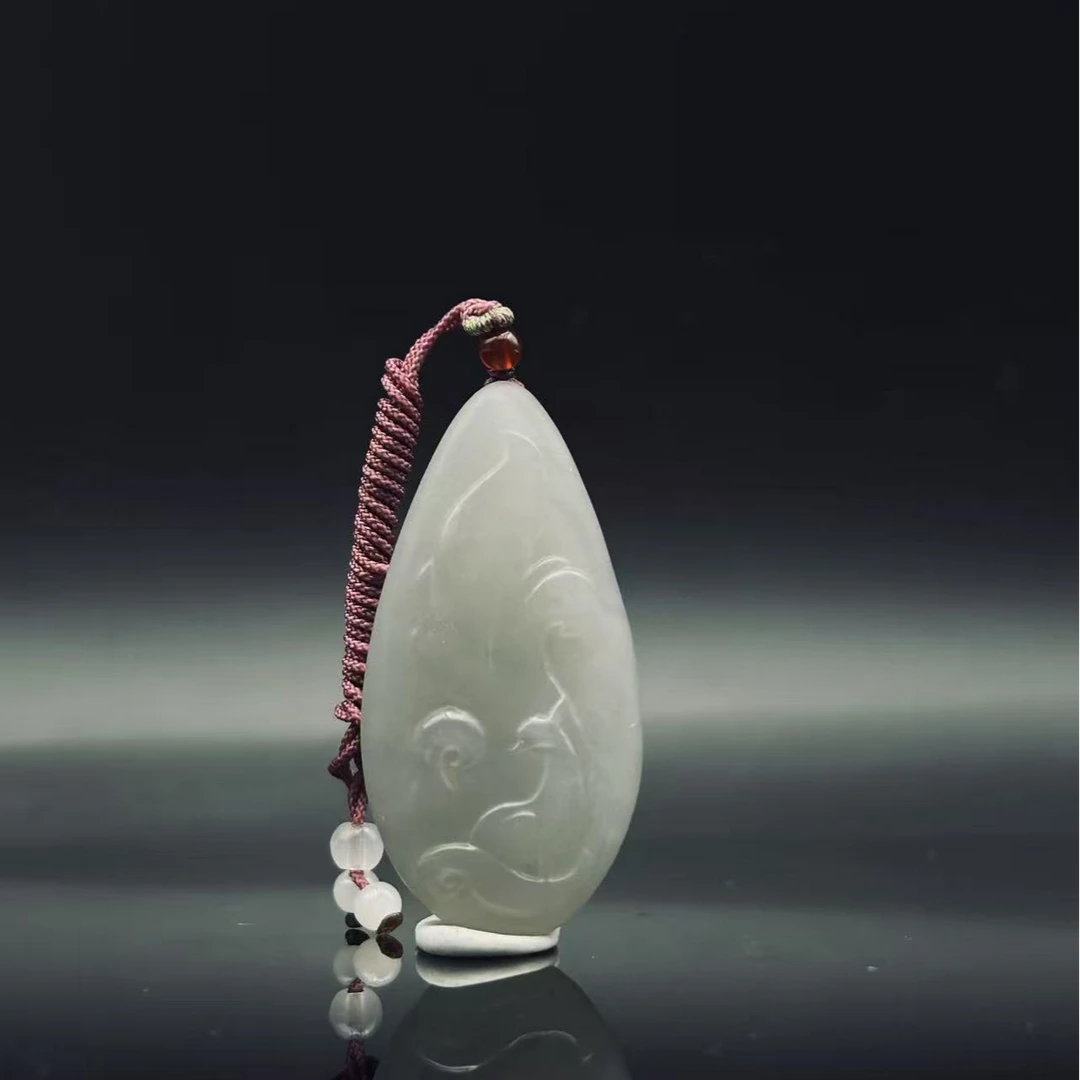 和田玉烟紫九尾狐吊坠2707