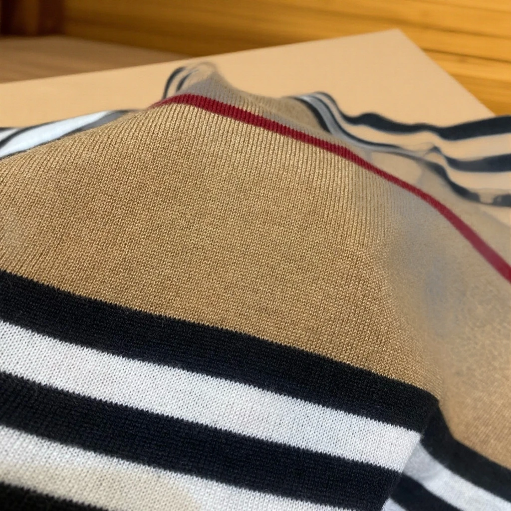 伴月伊人25秋冬高定系列圆领条纹打底衫（19368）