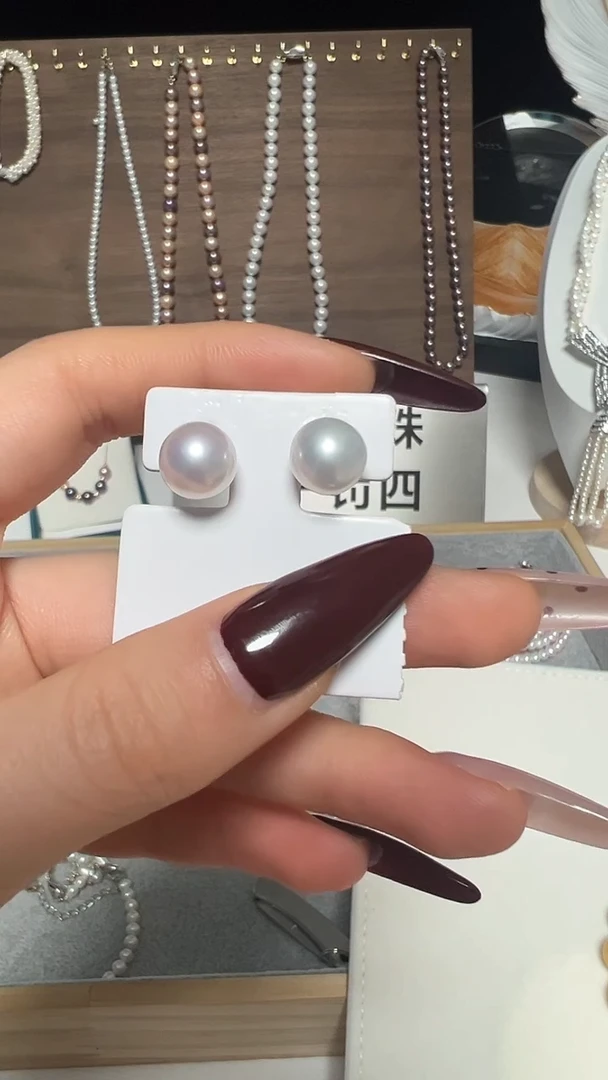 银S925镶嵌耳饰淡水珍珠永丽珍珠严选