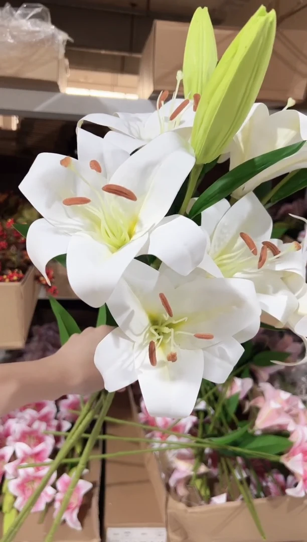 3枝白色大百合