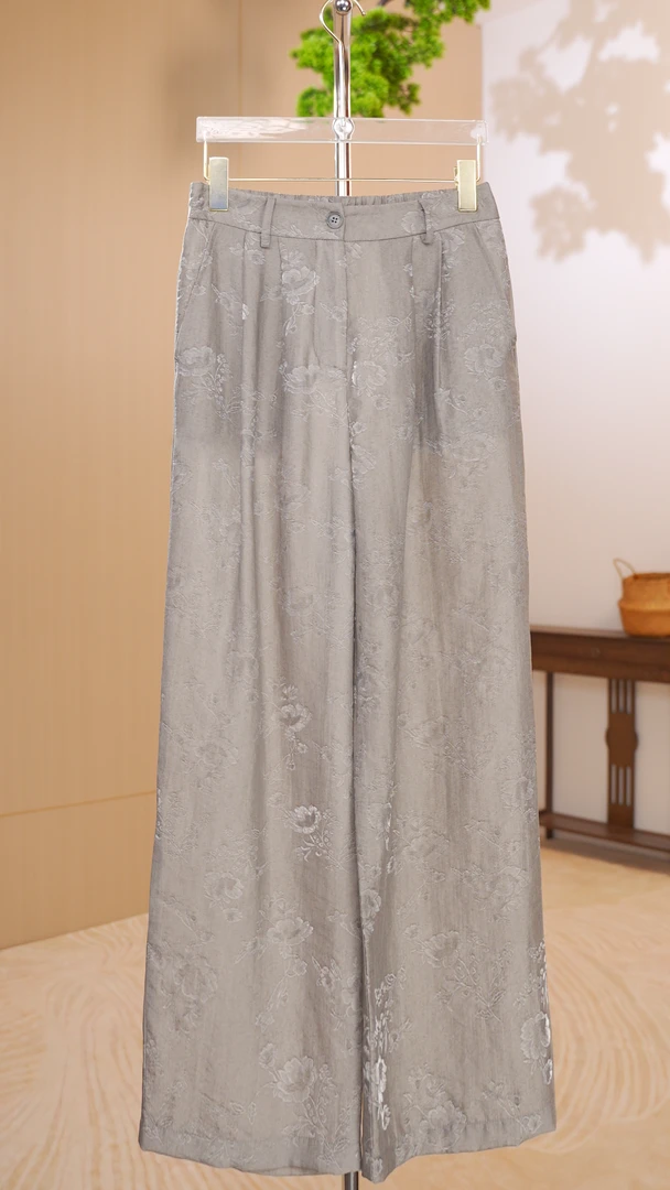 【流光纱】软烟花萝 提花工艺直筒裤 原版s