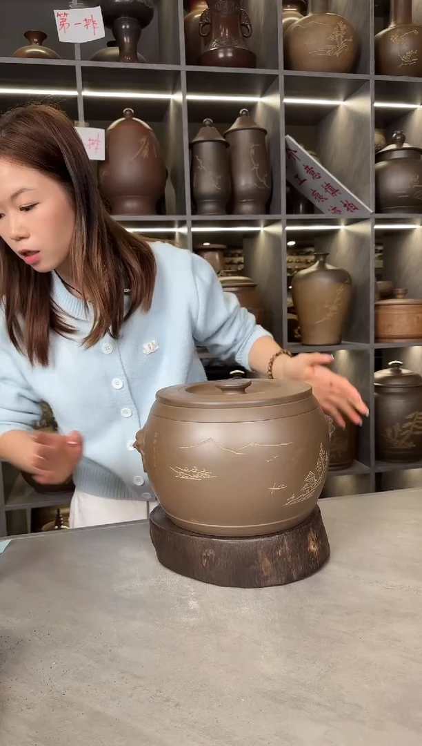 【闪购商品】罐本陶手作泥兴陶4-5斤醒狮罐手工痕迹微瑕