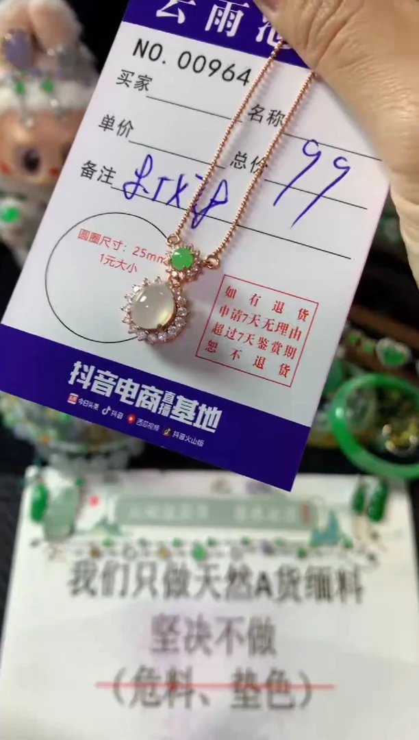 颈饰银S925镶嵌翡翠翡翠