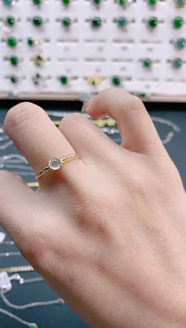 【闪购商品】翡翠戒指银S925镶嵌天然翡翠